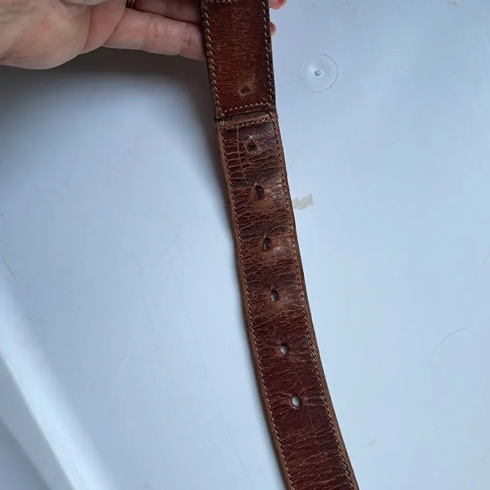 Vintage Fossil brown leather “patches” belt‎